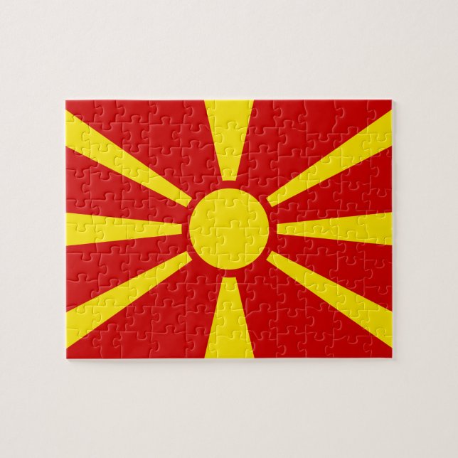 Quebra-cabeça Bandeira da Macedônia do Norte (Horizontal)