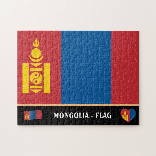 Quebra-cabeça Bandeira da Mongólia e país mongol / Mongólia (Horizontal)