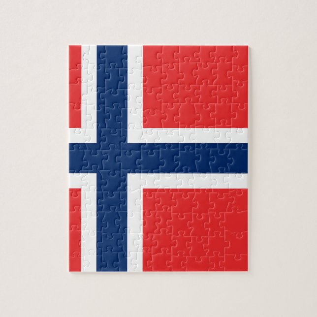 Quebra-cabeça Bandeira da Noruega (Vertical)