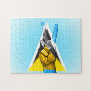 Quebra-cabeça Bandeira da Paz de Santa Lúcia.