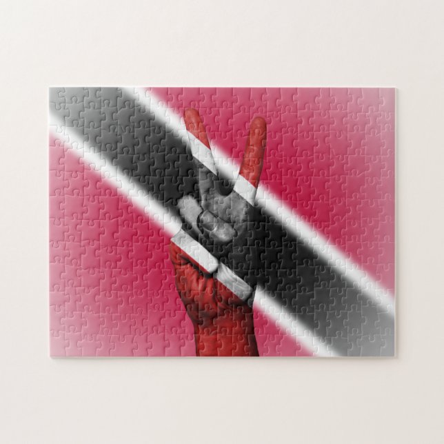 Quebra-cabeça Bandeira da Paz de Trinidad e Tobago. (Horizontal)