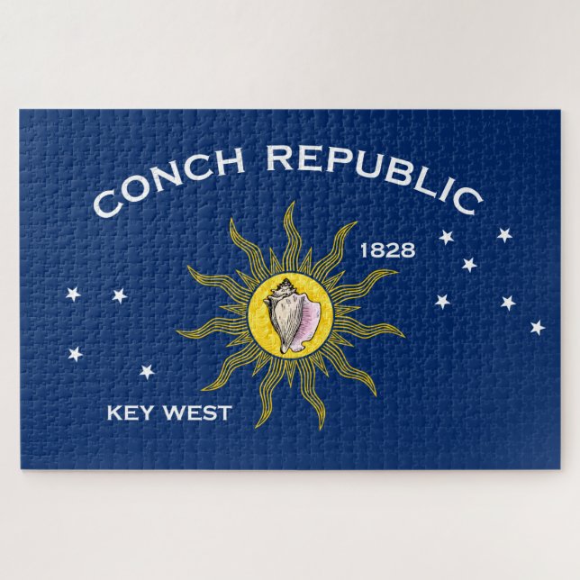 Quebra-cabeça Bandeira da República Conch Key West Flórida (Horizontal)