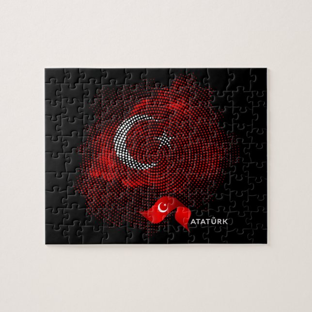 Quebra-cabeça Bandeira da Turquia (Horizontal)