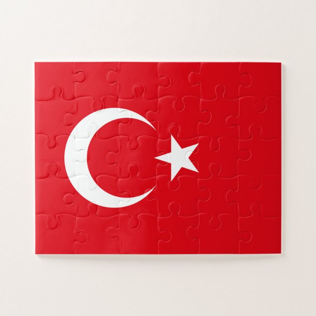 Quebra-cabeça Bandeira da Turquia (Horizontal)