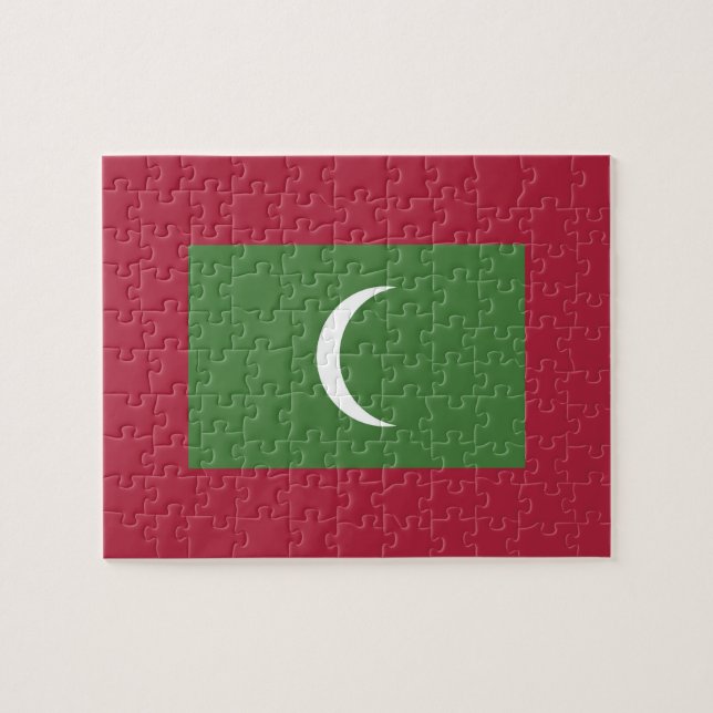 Quebra-cabeça bandeira das Maldivas (Horizontal)