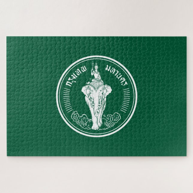 Quebra-cabeça Bandeira de Bangkok (Cidade da Capital Tailandesa) (Horizontal)