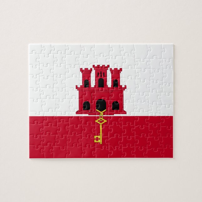 Quebra-cabeça bandeira de Gibraltar (Horizontal)