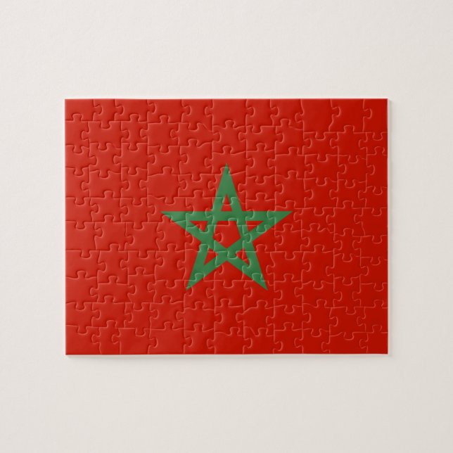 Quebra-cabeça Bandeira de Marrocos (Horizontal)