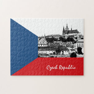 Quebra-cabeça Bandeira de Praga e República Checa - cidade hist