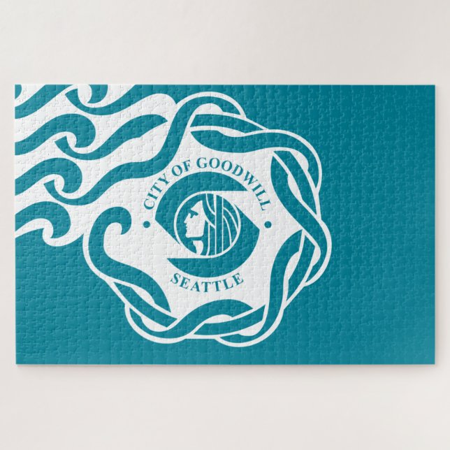 Quebra-cabeça Bandeira de Seattle (Washington) (Horizontal)