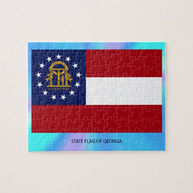 Quebra-cabeça Bandeira do Estado da Geórgia (Horizontal)