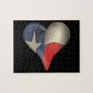 Quebra-cabeça Bandeira do estado de Texas em um coração