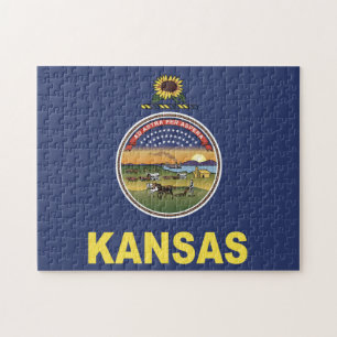 Quebra-cabeça Bandeira do Estado do Kansas, EUA