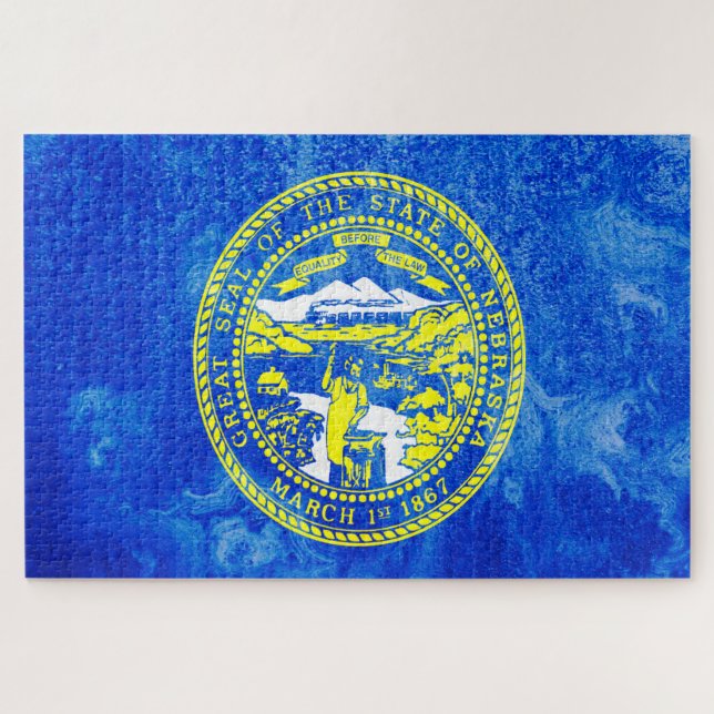 Quebra-cabeça Bandeira do Estado do Nebraska (Horizontal)
