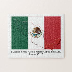 Quebra-cabeça BANDEIRA DO MÉXICO Nação Abençoada Mexicano