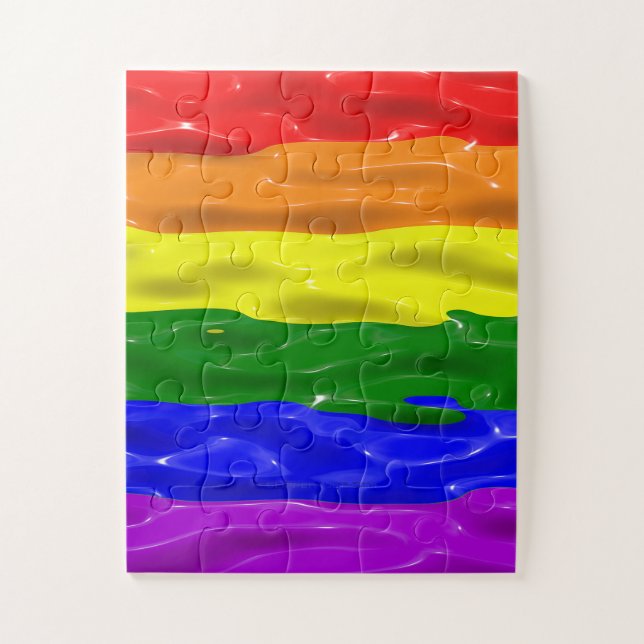 Quebra-cabeça Bandeira do orgulho da gloss líquido SlipperyJoe's (Vertical)