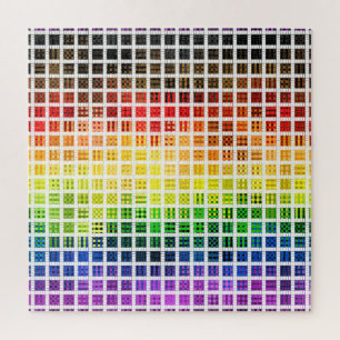 Quebra-cabeça Bandeira do Orgulho Gay Colorida Xadrez Boho Excên