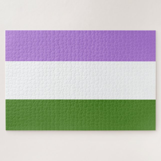 Quebra-cabeça Bandeira do Orgulho Genderqueer (Horizontal)