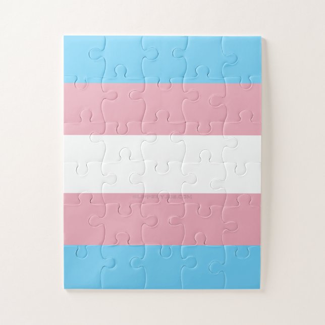 Quebra-cabeça bandeira do orgulho transgênero da diversidade Sli (Vertical)