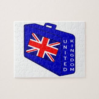 Quebra-cabeça Bandeira do Reino Unido Mala Azul