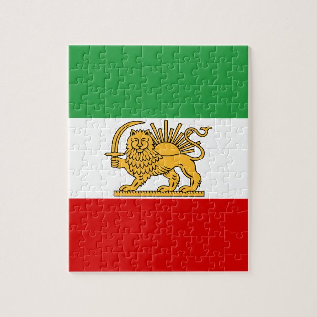 Quebra-cabeça Bandeira do Shah de 1964-1980) شیروخورشید de Irã ( (Vertical)
