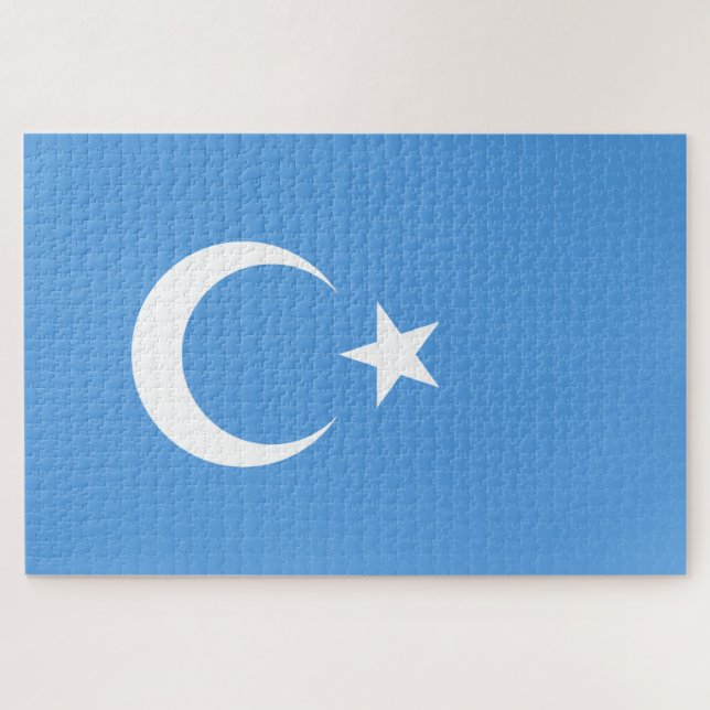 Quebra-cabeça Bandeira do Uigur do Turquestão Oriental (Uyghuris (Horizontal)