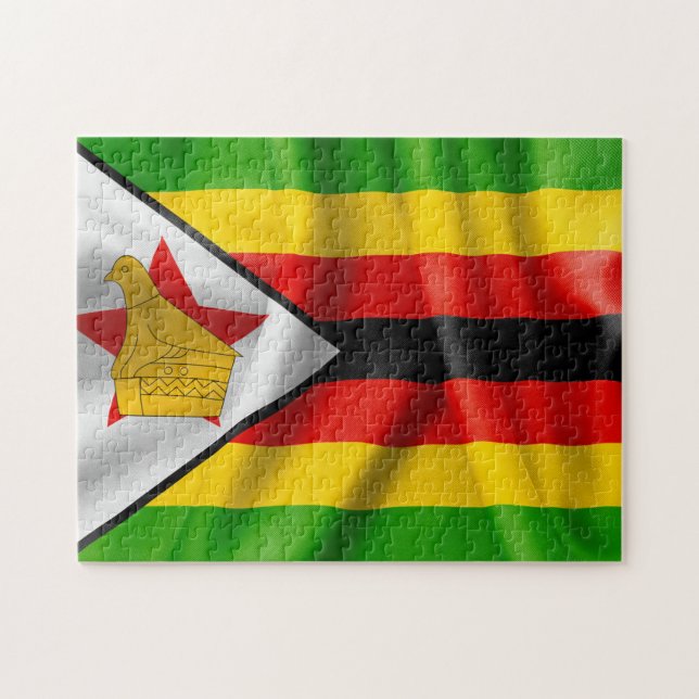 Quebra-cabeça Bandeira do Zimbabué (Horizontal)