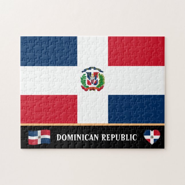 Quebra-cabeça Bandeira Dominicana & País Latino /República Domin (Horizontal)