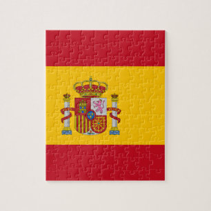 Quebra-cabeça Bandeira espanhola com coração vermelho - Espanh