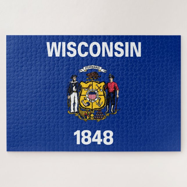 Quebra-cabeça Bandeira Estadual do Wisconsin (Horizontal)