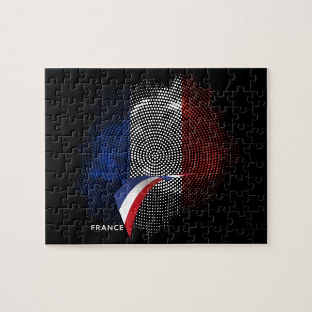 Quebra-cabeça bandeira francesa (Horizontal)