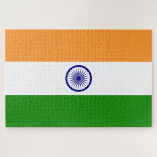 Quebra-cabeça Bandeira Indiana (Índia) (País do Sul da Ásia) 