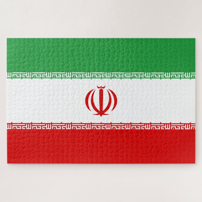 Quebra-cabeça Bandeira Iraniana (Irã) (Persa) (Horizontal)
