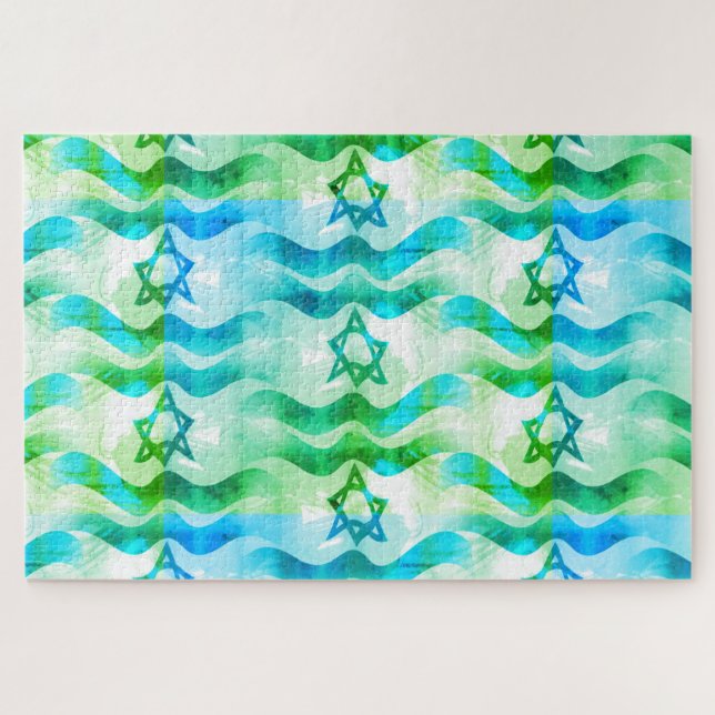 Quebra-cabeça Bandeira israelita: 1014 peças (Horizontal)