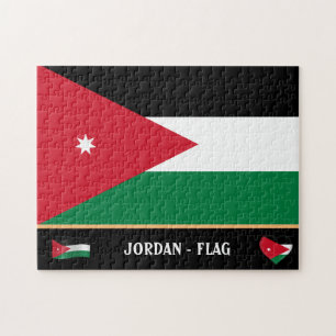 Quebra-cabeça Bandeira jordaniana e país jordano / Jordânia