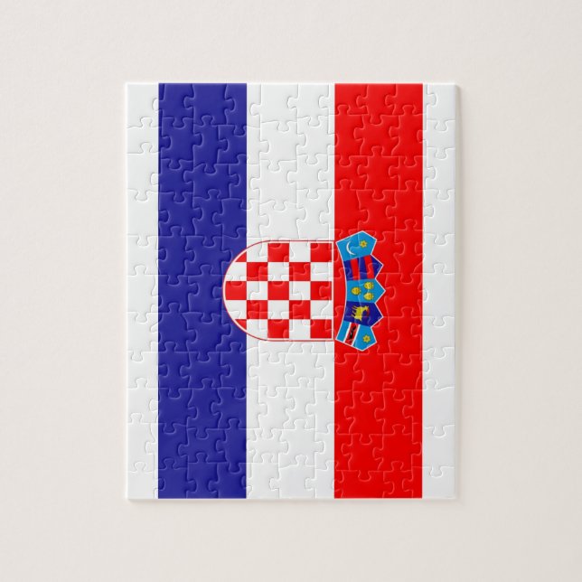 Quebra-cabeça Bandeira nacional do mundo de Croatia (Vertical)
