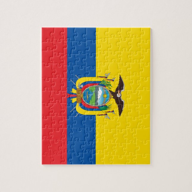 Quebra-cabeça Bandeira nacional do mundo de Equador (Vertical)