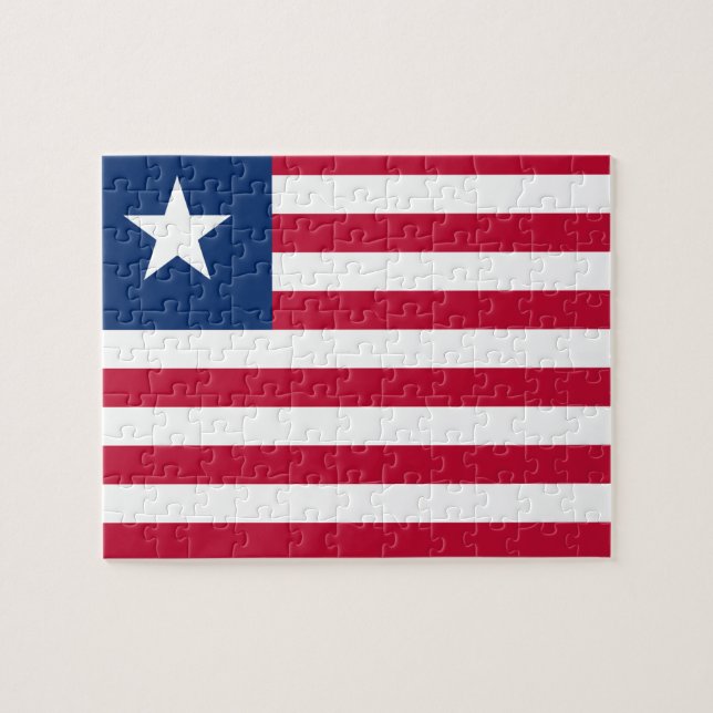 Quebra-cabeça Bandeira nacional do mundo de Liberia (Horizontal)