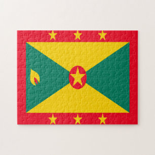 Quebra-cabeça Bandeira Nacional Granada Caribe.