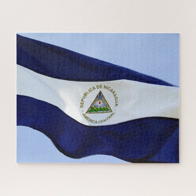 Quebra-cabeça bandeira nicaraguana (Horizontal)