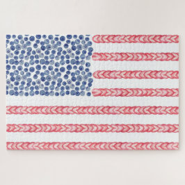 Quebra-cabeça Bandeira Patriótica Americana Em Watercolor
