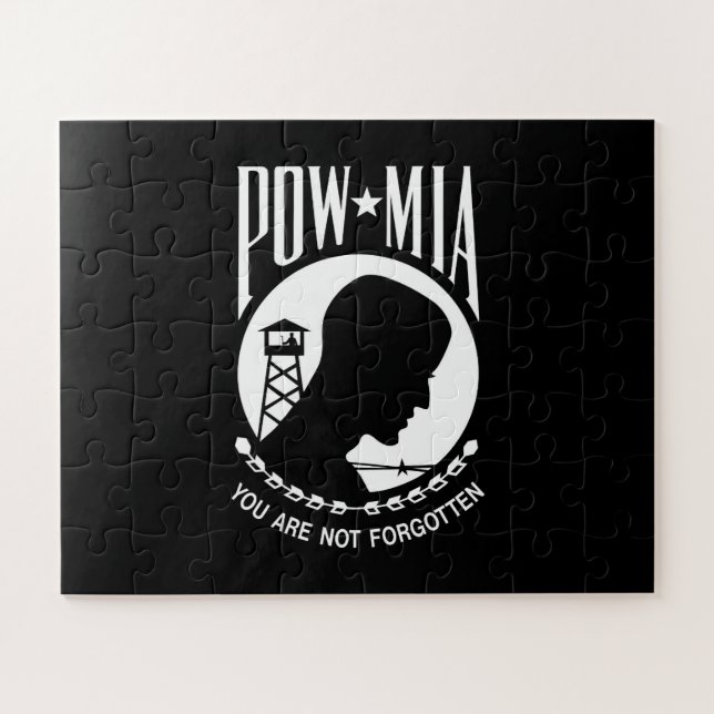 Quebra-cabeça Bandeira POW MIA: Soldados desaparecidos da Guerra (Horizontal)