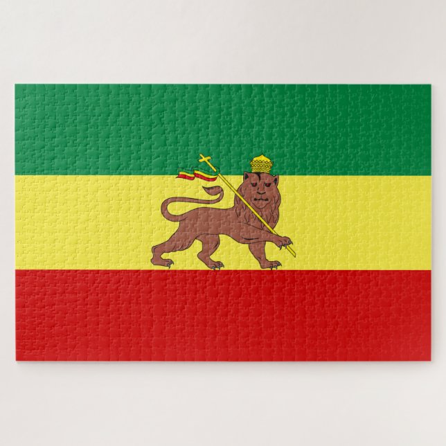 Quebra-cabeça Bandeira Rastafariana (Rastafarianismo) (rasta) (Horizontal)