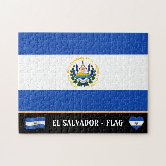 Quebra-cabeça Bandeira salvadorenha e país salvadorenho / El Sal (Horizontal)