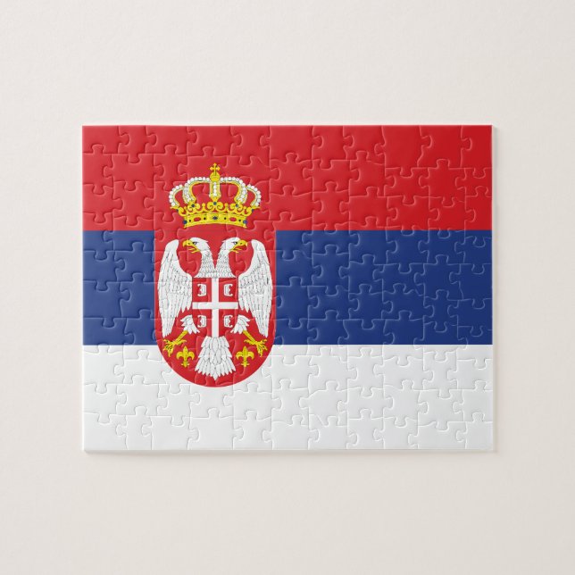 Quebra-cabeça Bandeira Sérvia (Horizontal)