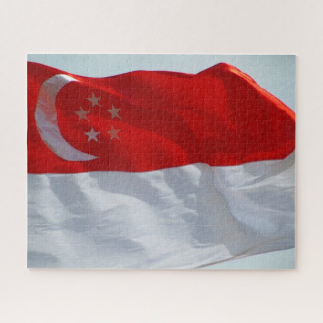 Quebra-cabeça bandeira singapura (Horizontal)