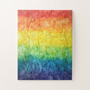 Quebra-cabeça Bandeira tie-dye da SlipperyJoe's arco-íris pressi