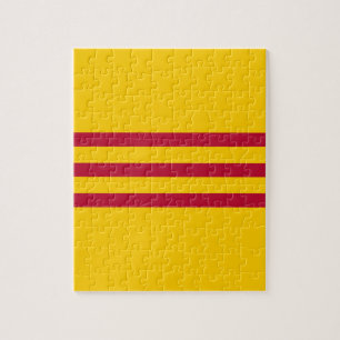 Quebra-cabeça Bandeira vietnamiana sul - đỏ do sọc dos