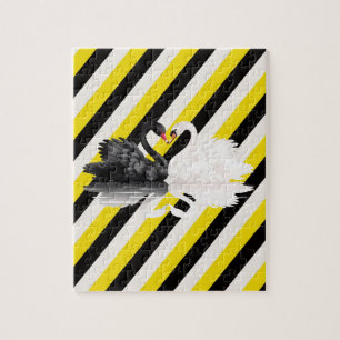 Quebra-cabeça Bandejas brancas de faixa amarela pr