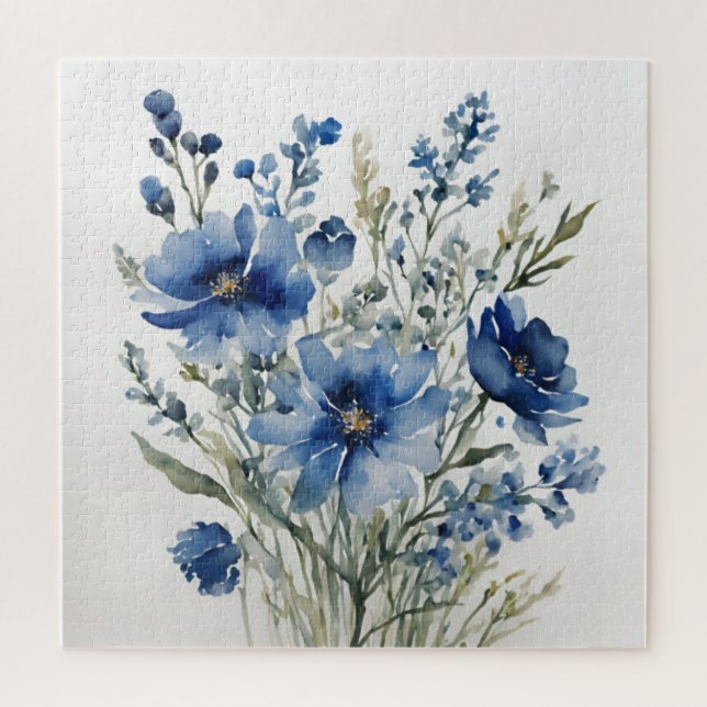 Quebra-cabeça Bando de Flores de Aquarela Elegante (Vertical)